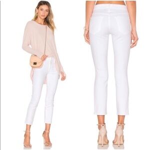 MOTHER The Looker Crop Stayin Alive White Jean